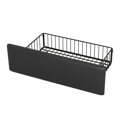 Queen Upholstered PU Leather Platform Bed with LED Headboard, Black