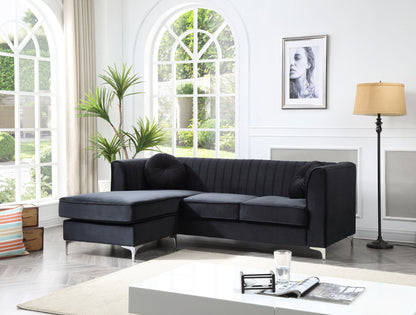 Delray Sofa Chaise Set, Black