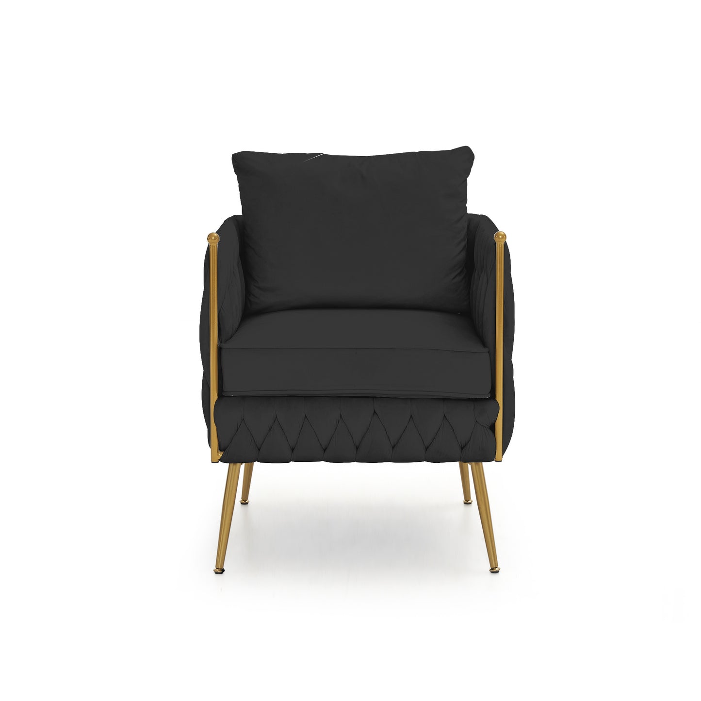 fiona fluffy tufted upholstered sofa set, black velvet