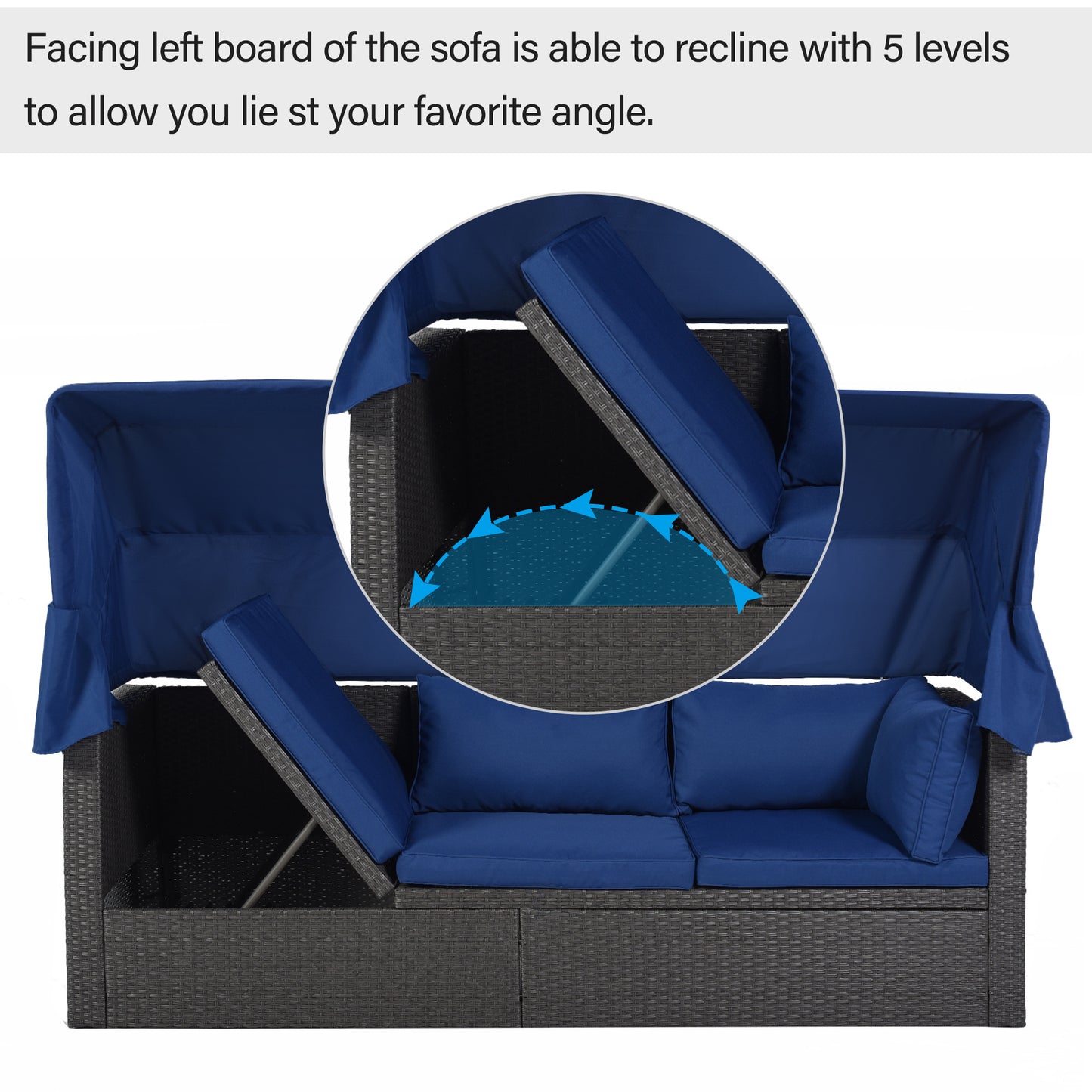 betty rectangle daybed with retractable canopy