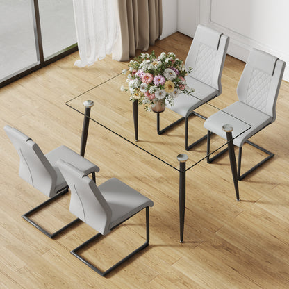 Holli Dining Table Set, Grey