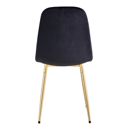 Zara Dining Chairs Set of 4, Soft Velvet Black