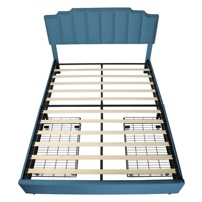 Roe Upholstered Platform Bed with 2 Drawers Stitched