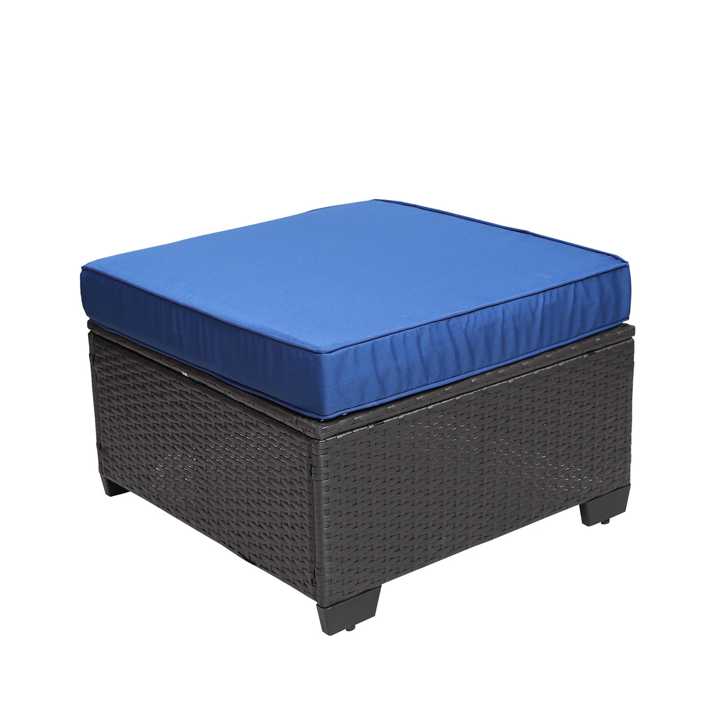 7-piece pe rattan wicker cushioned sofa sets and coffee table