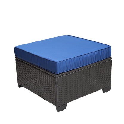 7-Piece PE Rattan Wicker Cushioned Sofa Sets and Coffee Table