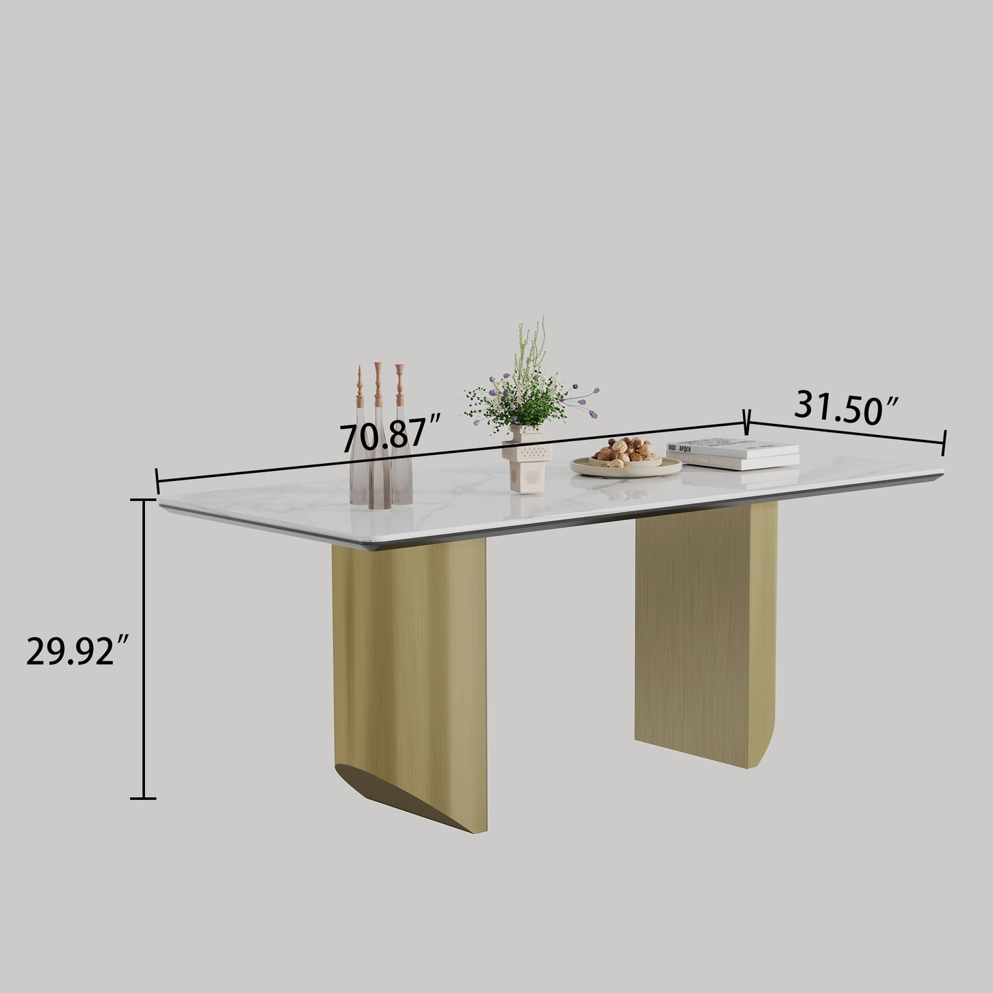 double pedestal dining table- tempered glass