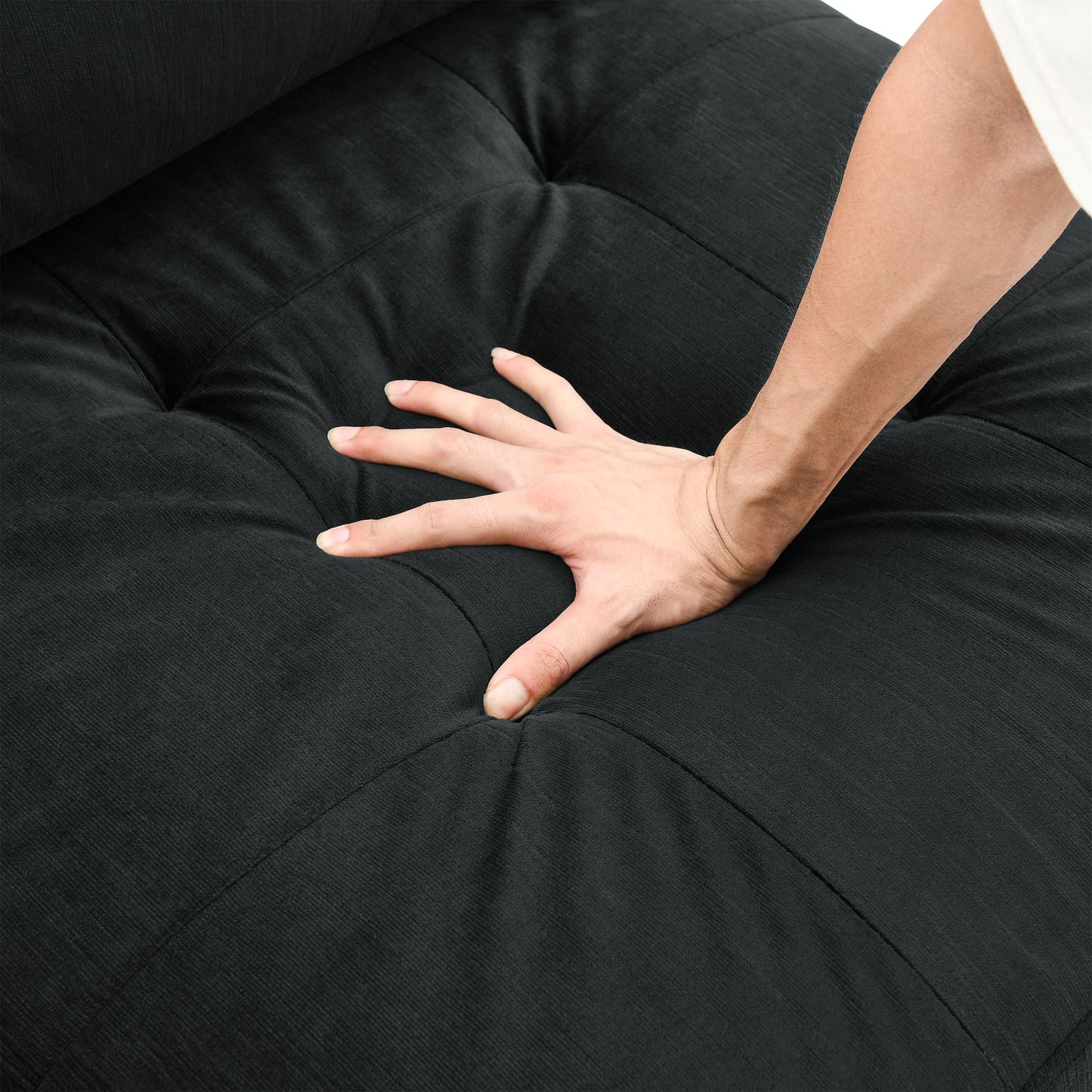 rene u shape modular sectional sofa, black velvet