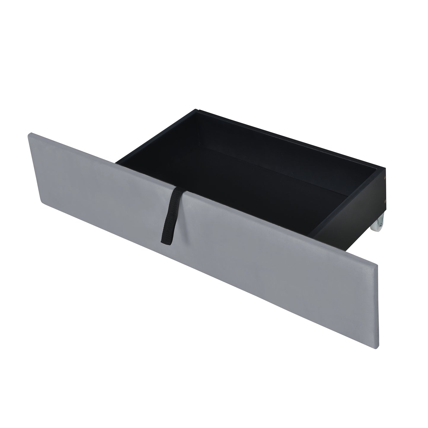 elegant velvet upholstered platform bed with 2 drawers and 1 twin xl trundle- gray
