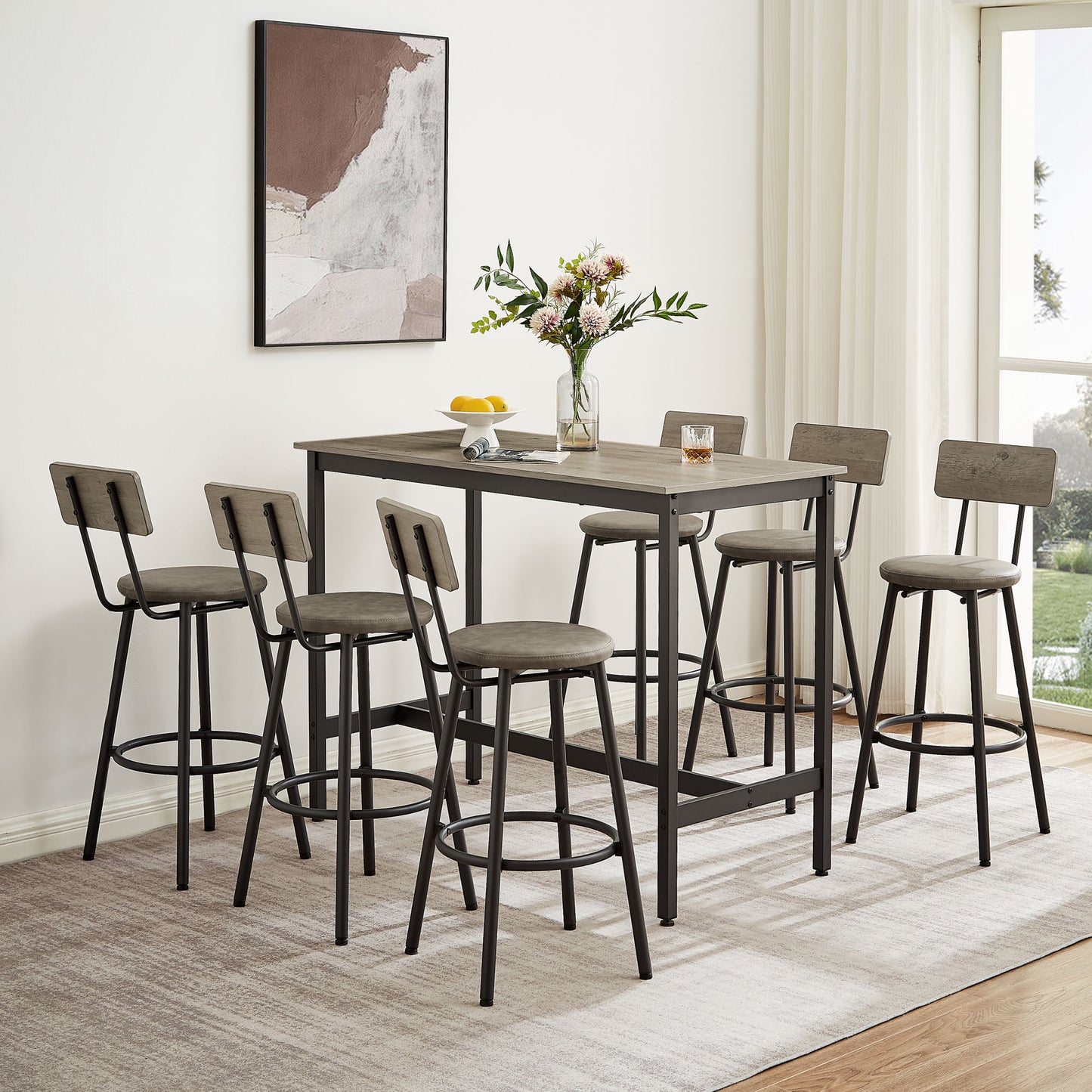 pub high dining table 7 piece set