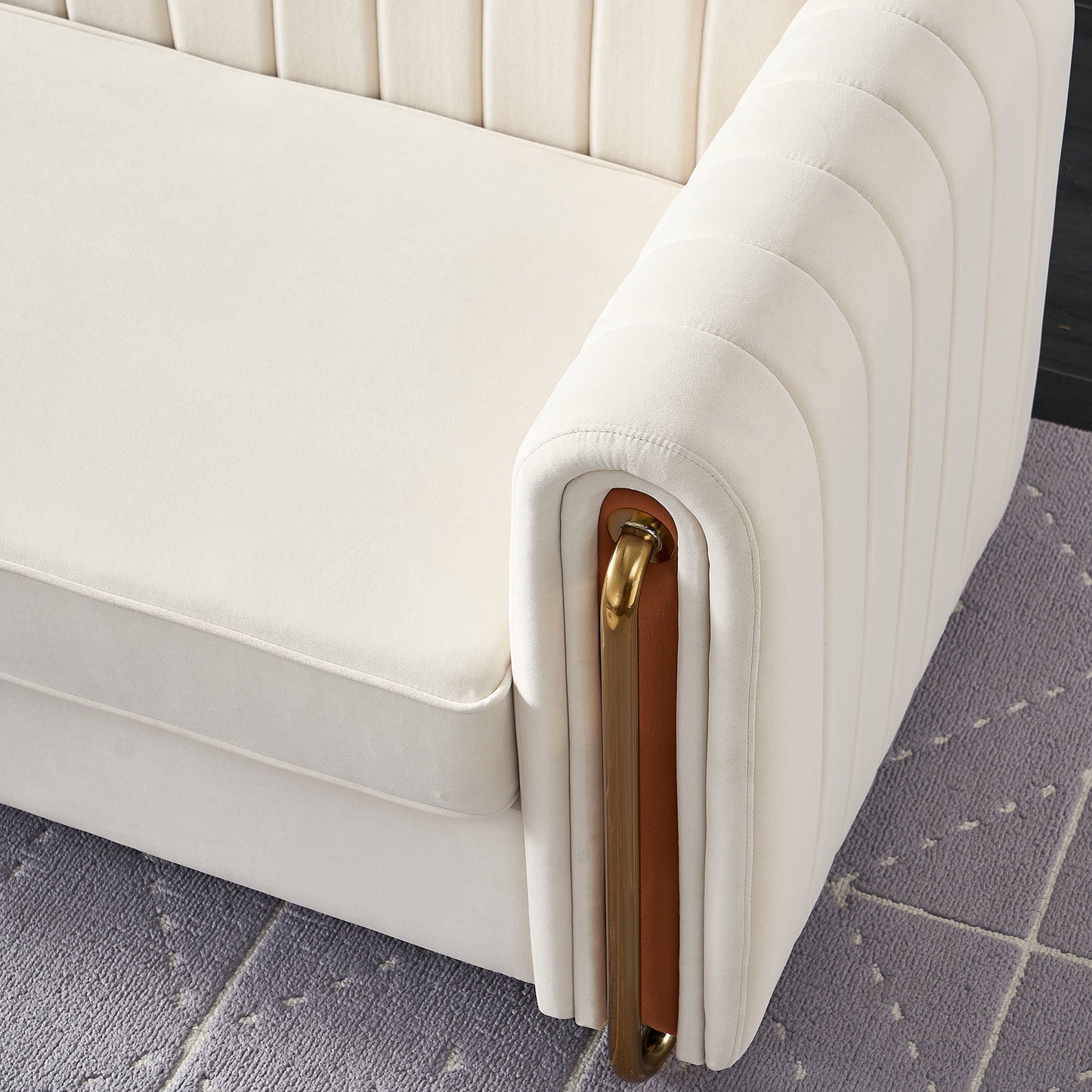 zara velvet sofa couch, beige