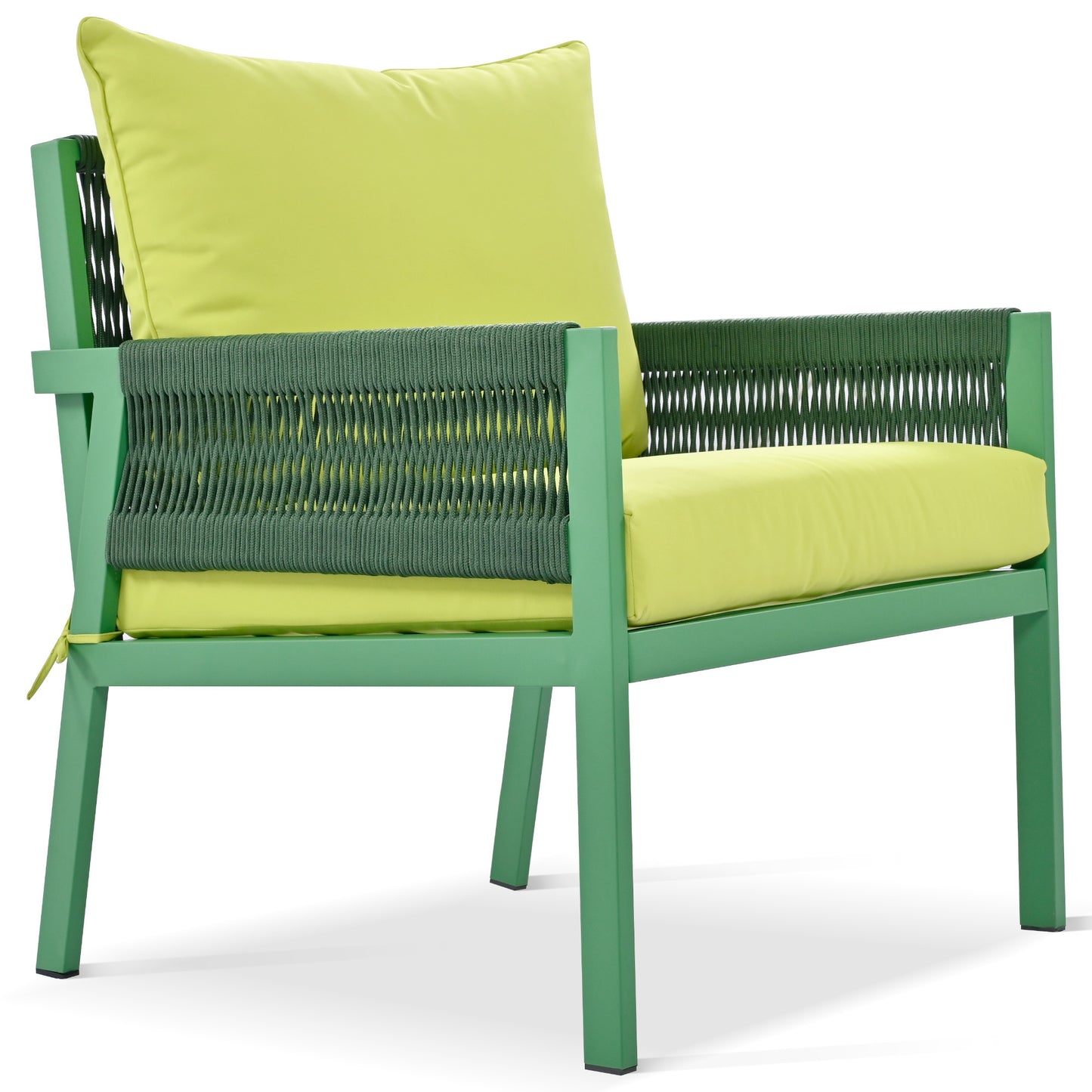 k&k 4-piece rope patio furniture set, fluorescent yellow & green
