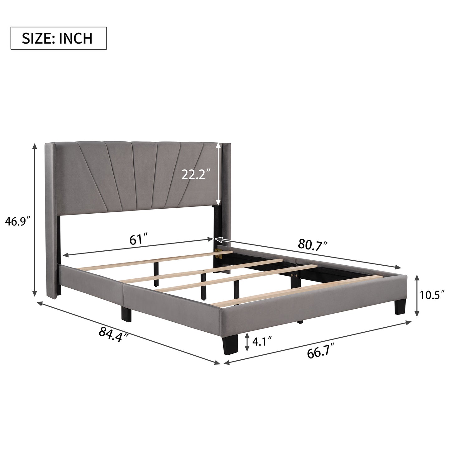 amanda velvet upholstered platform bed