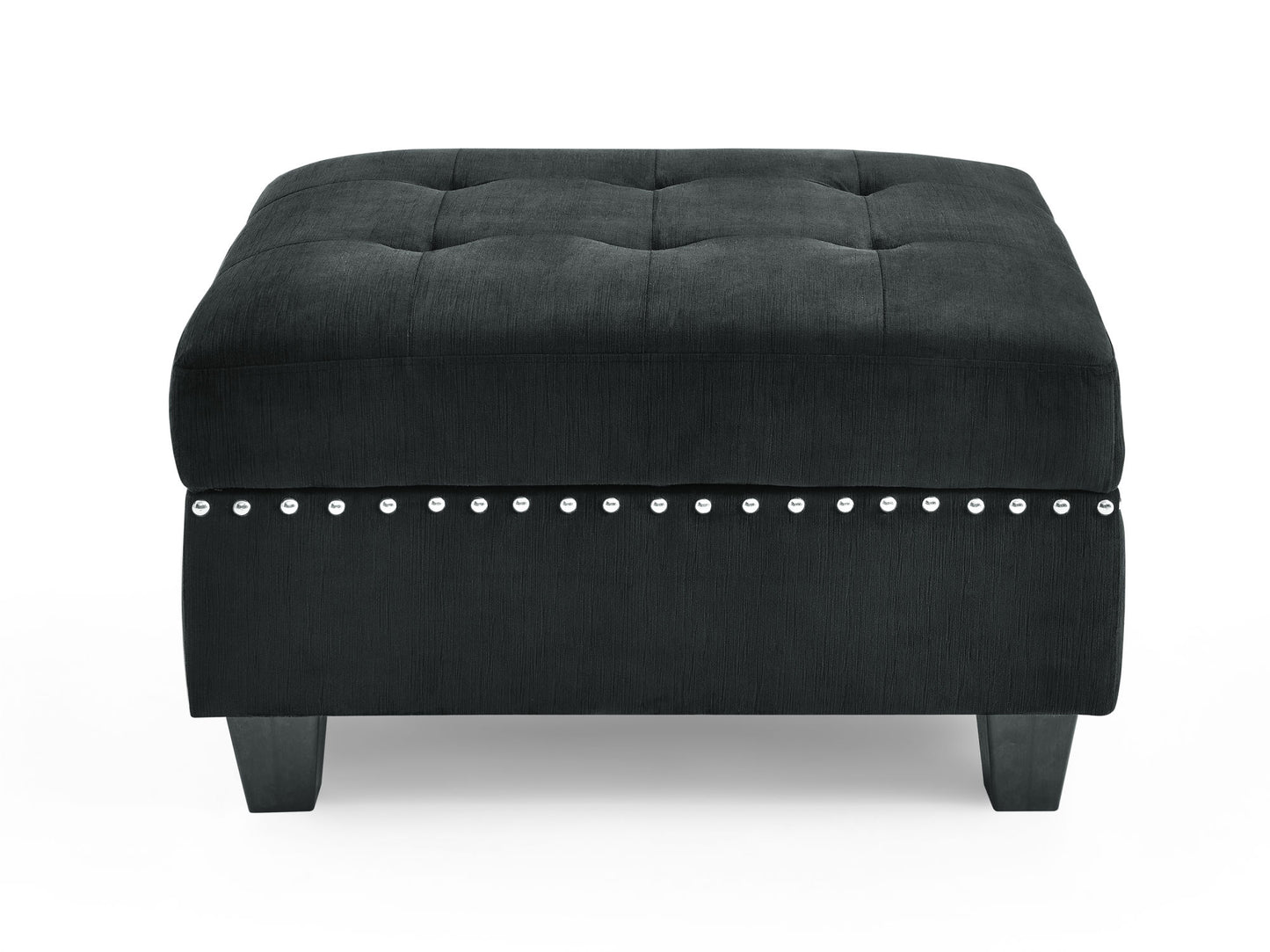 rene u shape modular sectional sofa, black velvet