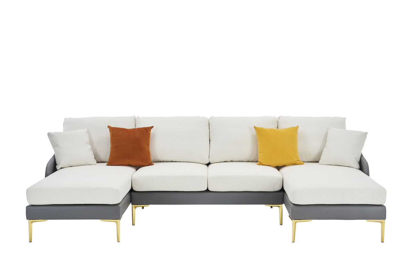 holly comfy sectional, gray+white
