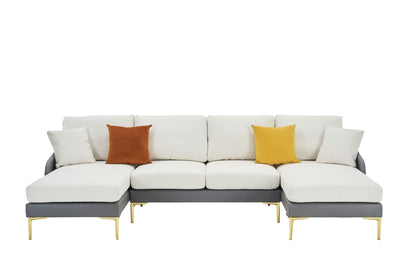 Holly Comfy Sectional, Gray+White