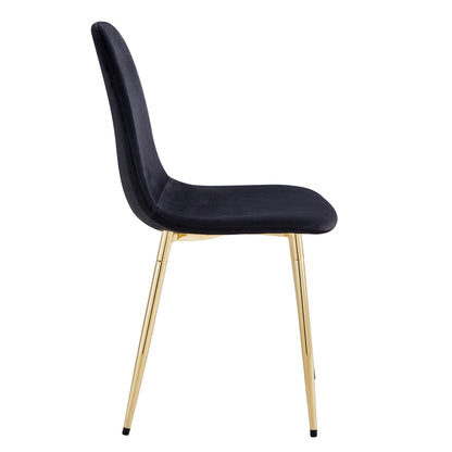 Zara Dining Chairs Set of 4, Soft Velvet Black
