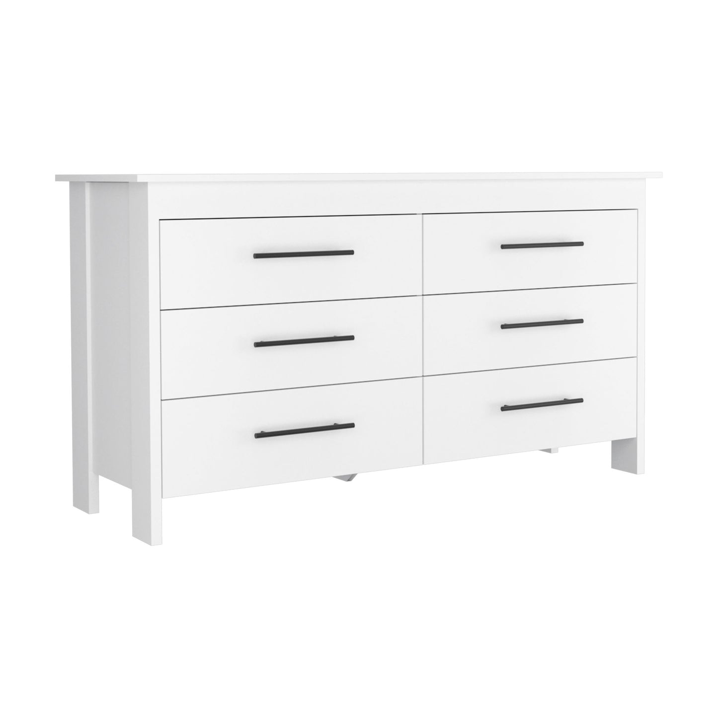 6 drawer double dresser wezz, bedroom, white