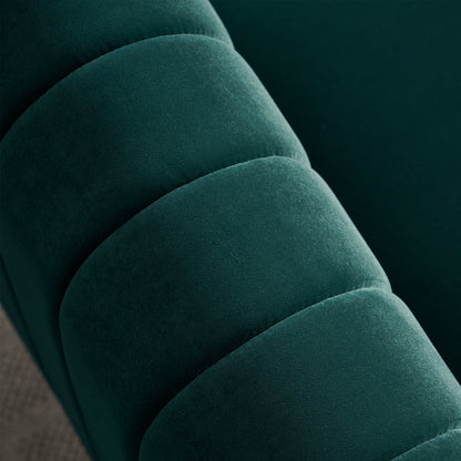 Cane Velvet Sofa, Green