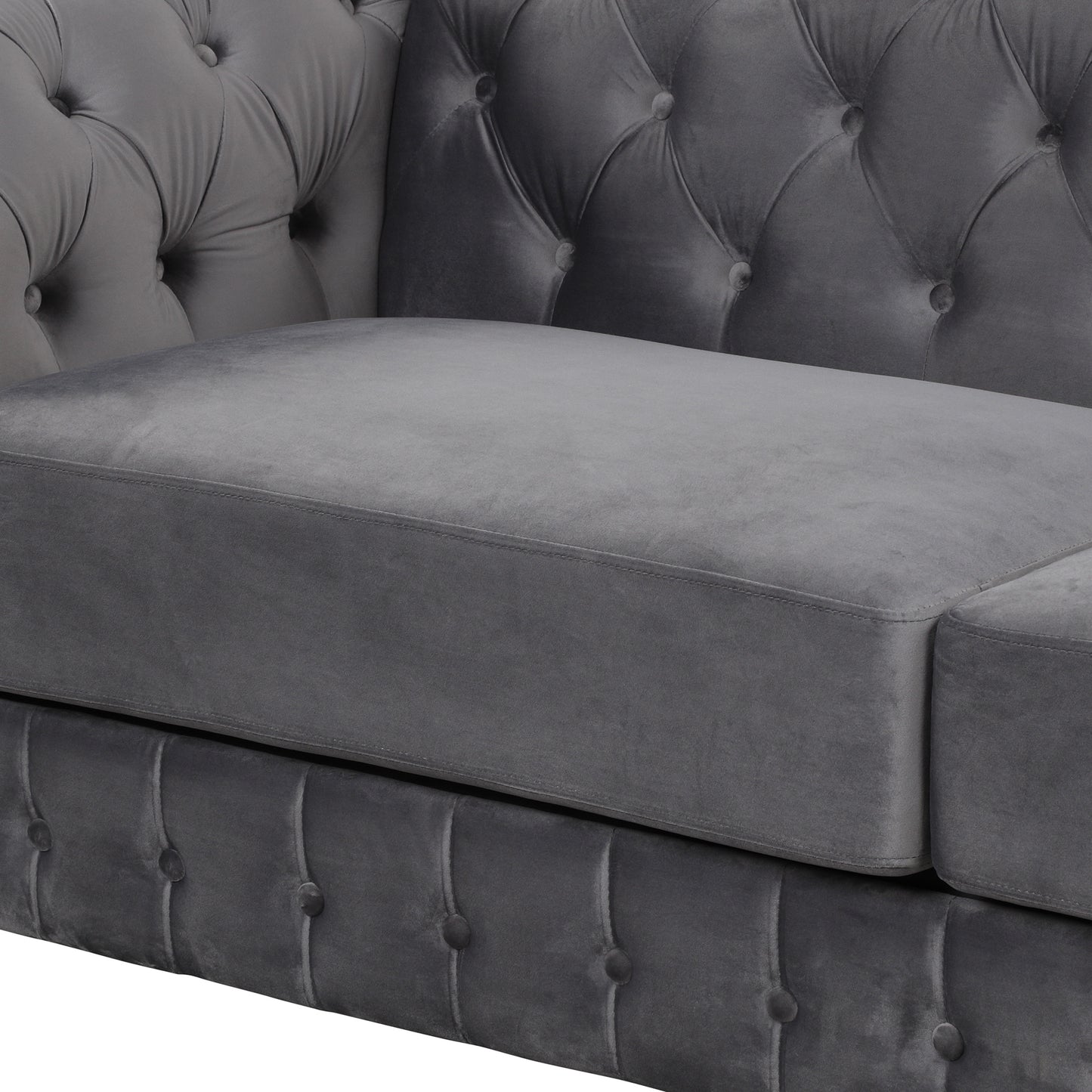mid century velvet upholstered sofa