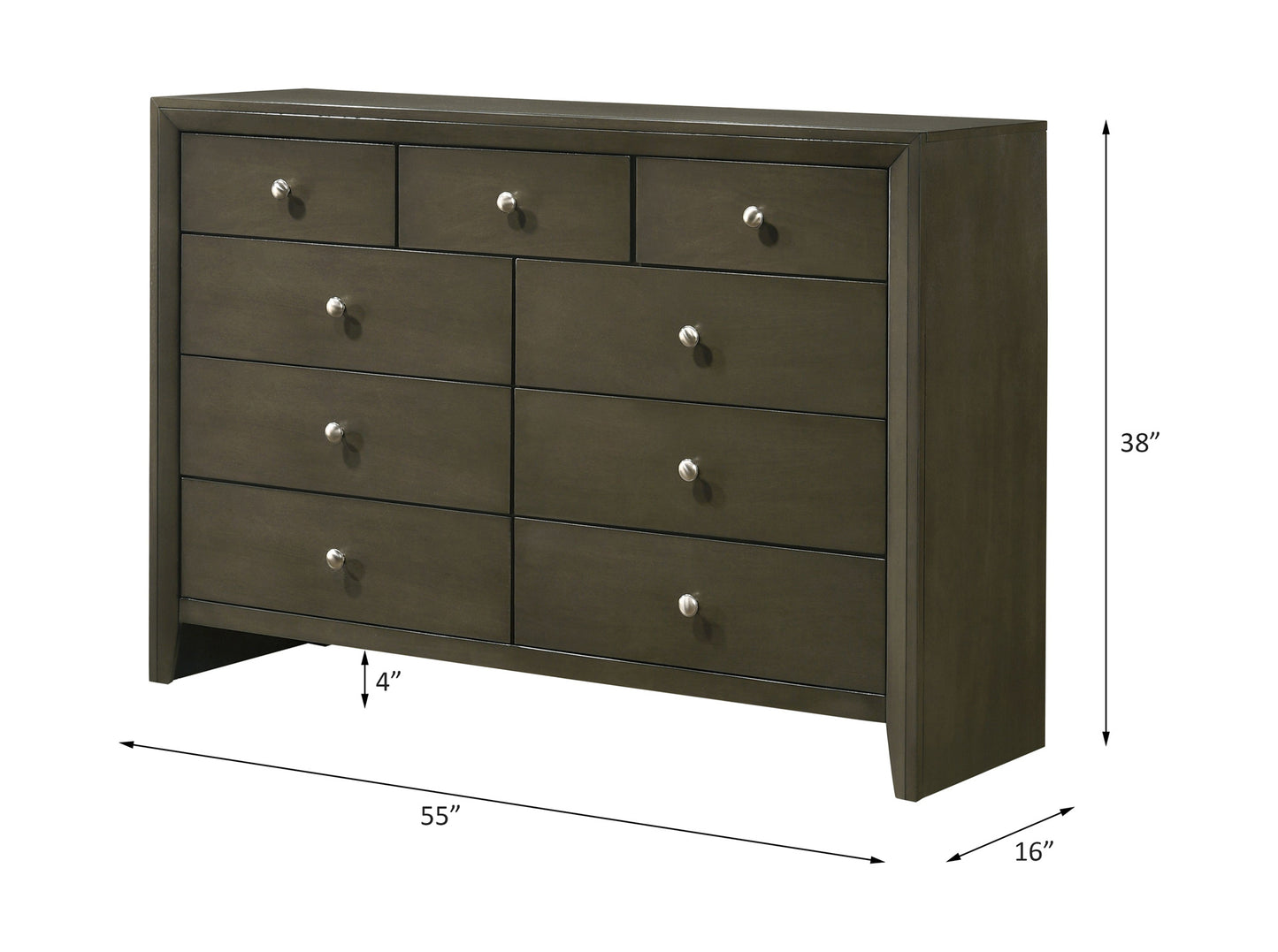 acme ilana dresser, gray finish