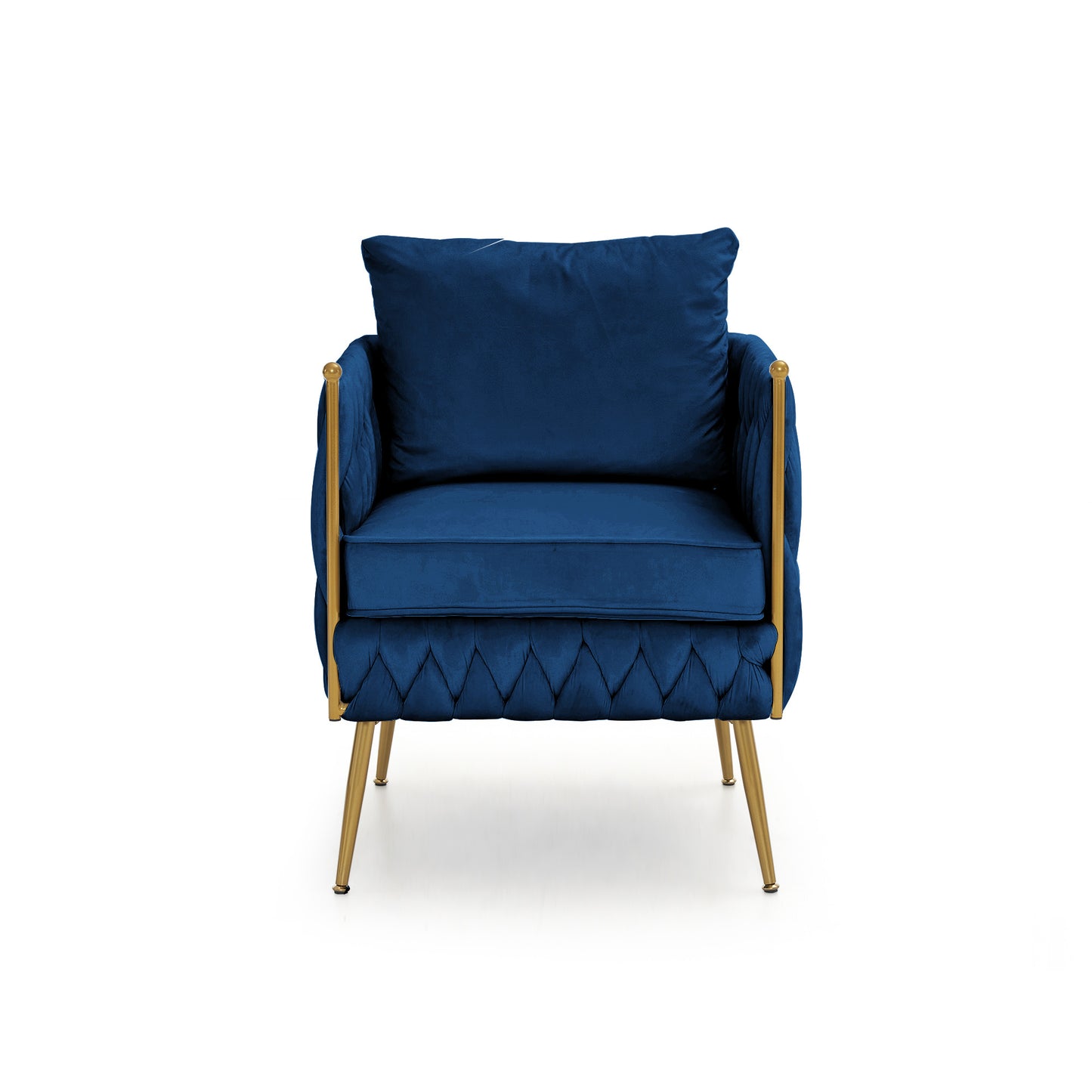 fiona fluffy tufted upholstered sofa set, blue velvet