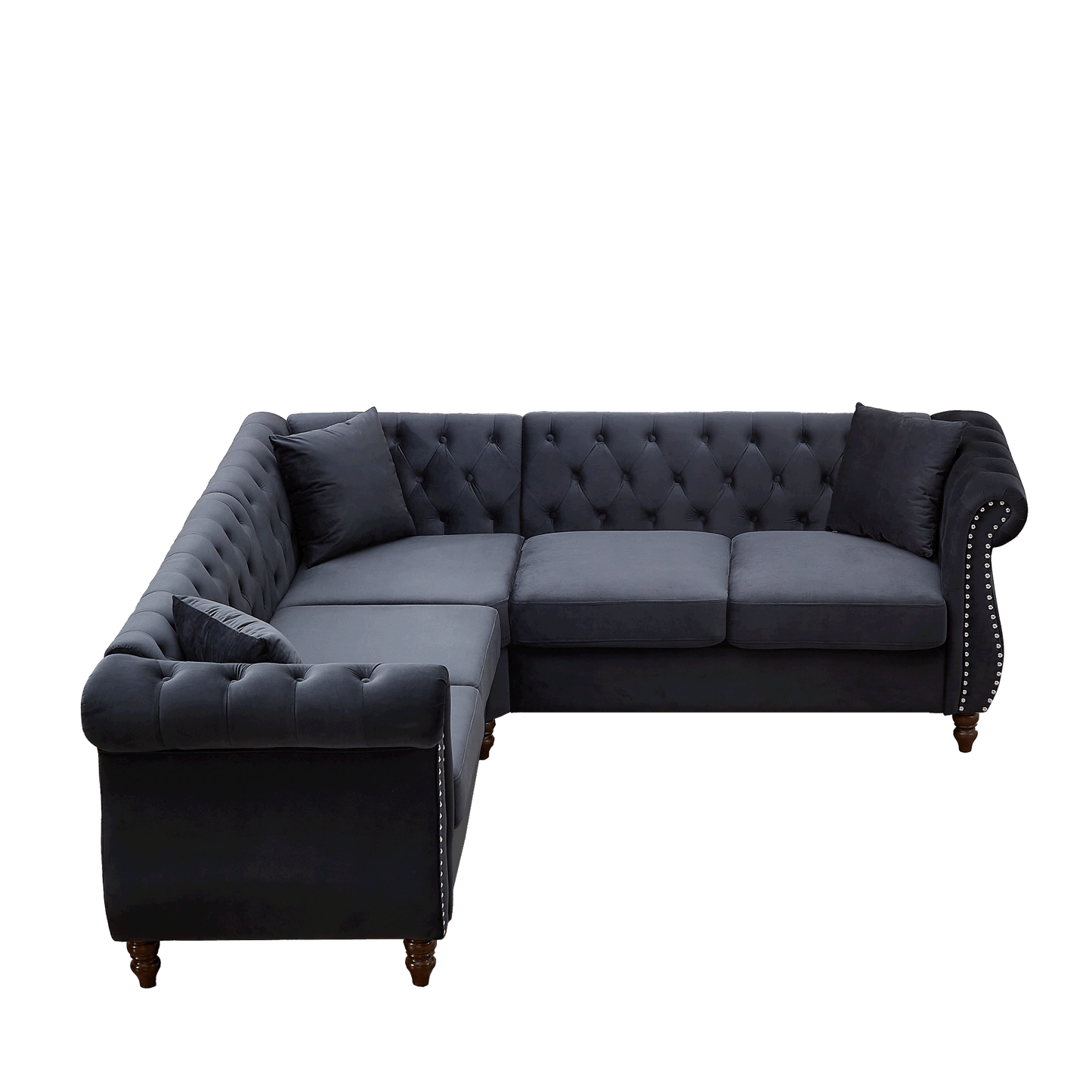 chesterfield 5-seater corner sofas with 3 pillows
