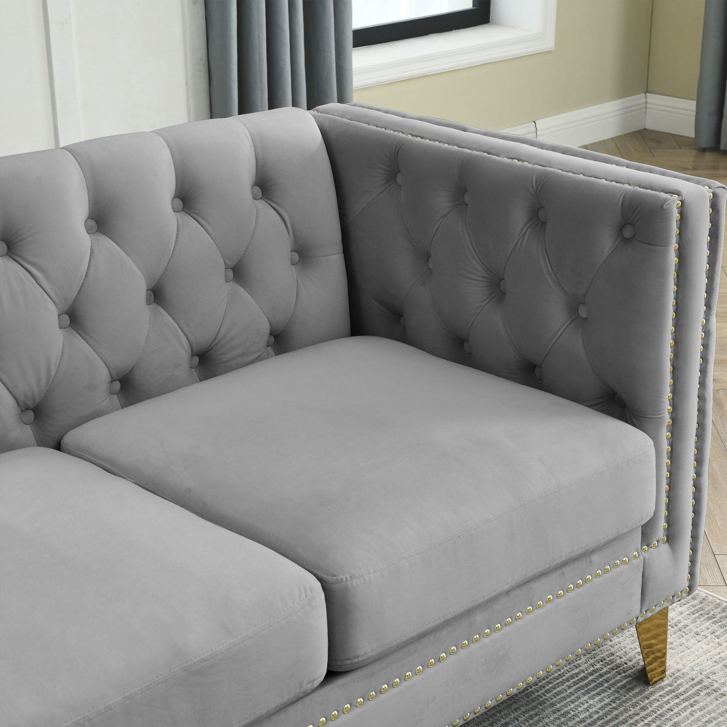 zara velvet 5-seater corner sofas