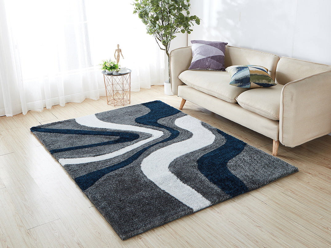 "aria collection" soft pile hand tufted shag area rug