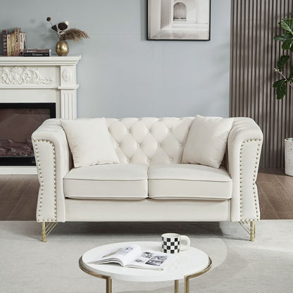 3-seater + 2-seater Combination Sofa Tufted with 4 Pillows