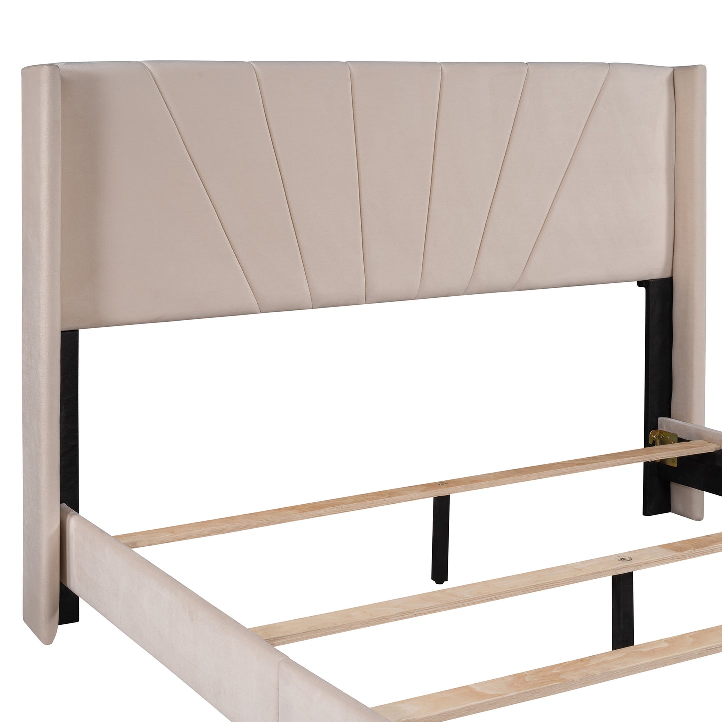 velvet upholstered king platform bed