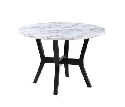 ACME Kusa 5PC Pack Dining Set, Engineering Stone Top & Black Finish