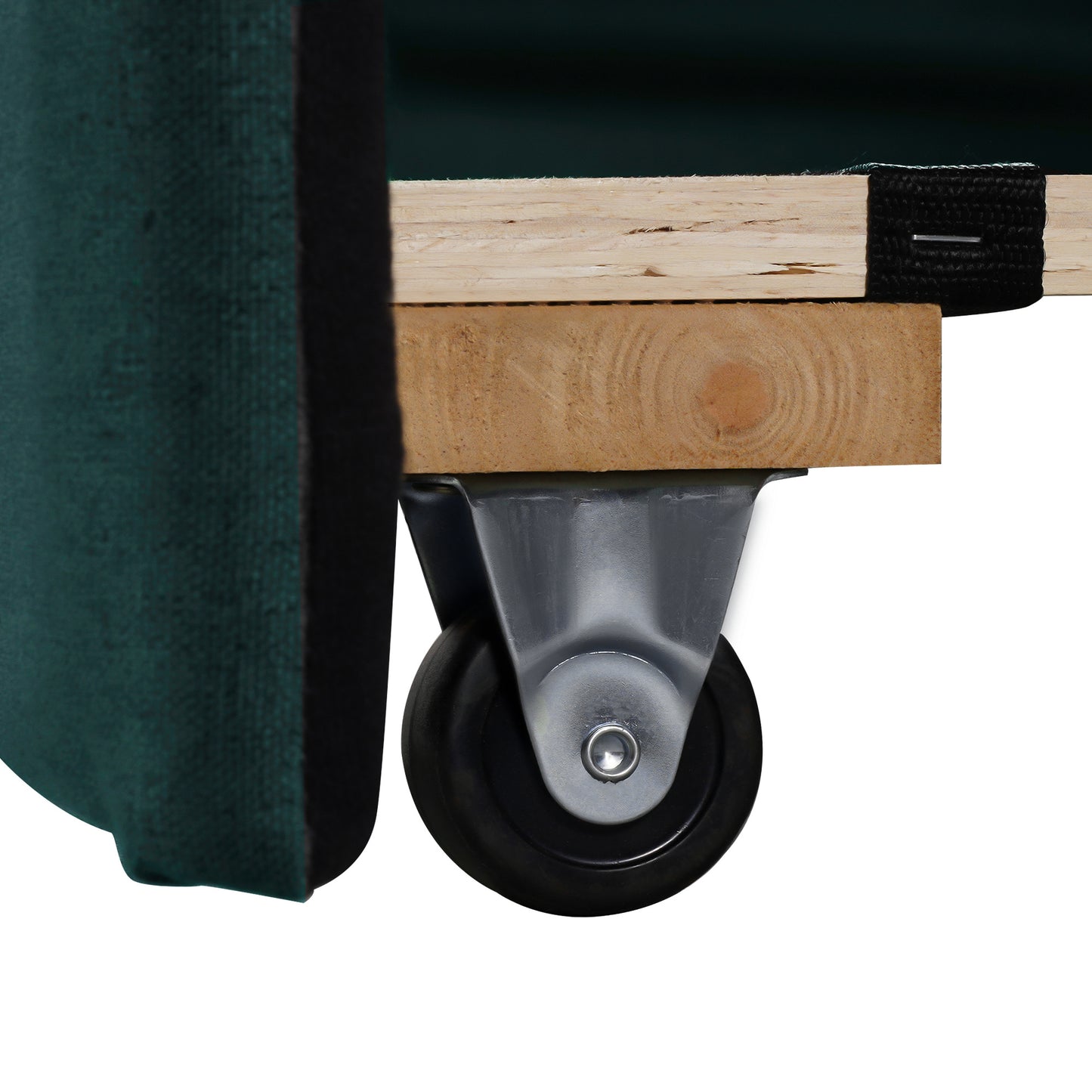 upholstered twin bed with trundle, green