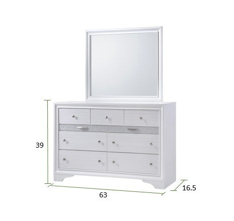 traditional matrix 7 drawer dresser in white made with wood