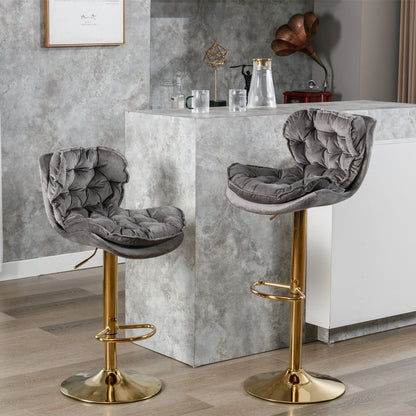 Swivel Bar Stools Set of 2, Grey