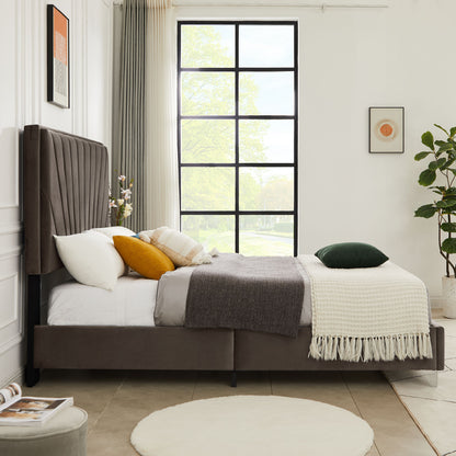 B108 Beautiful Line Stripe Cushion Bed, Brown