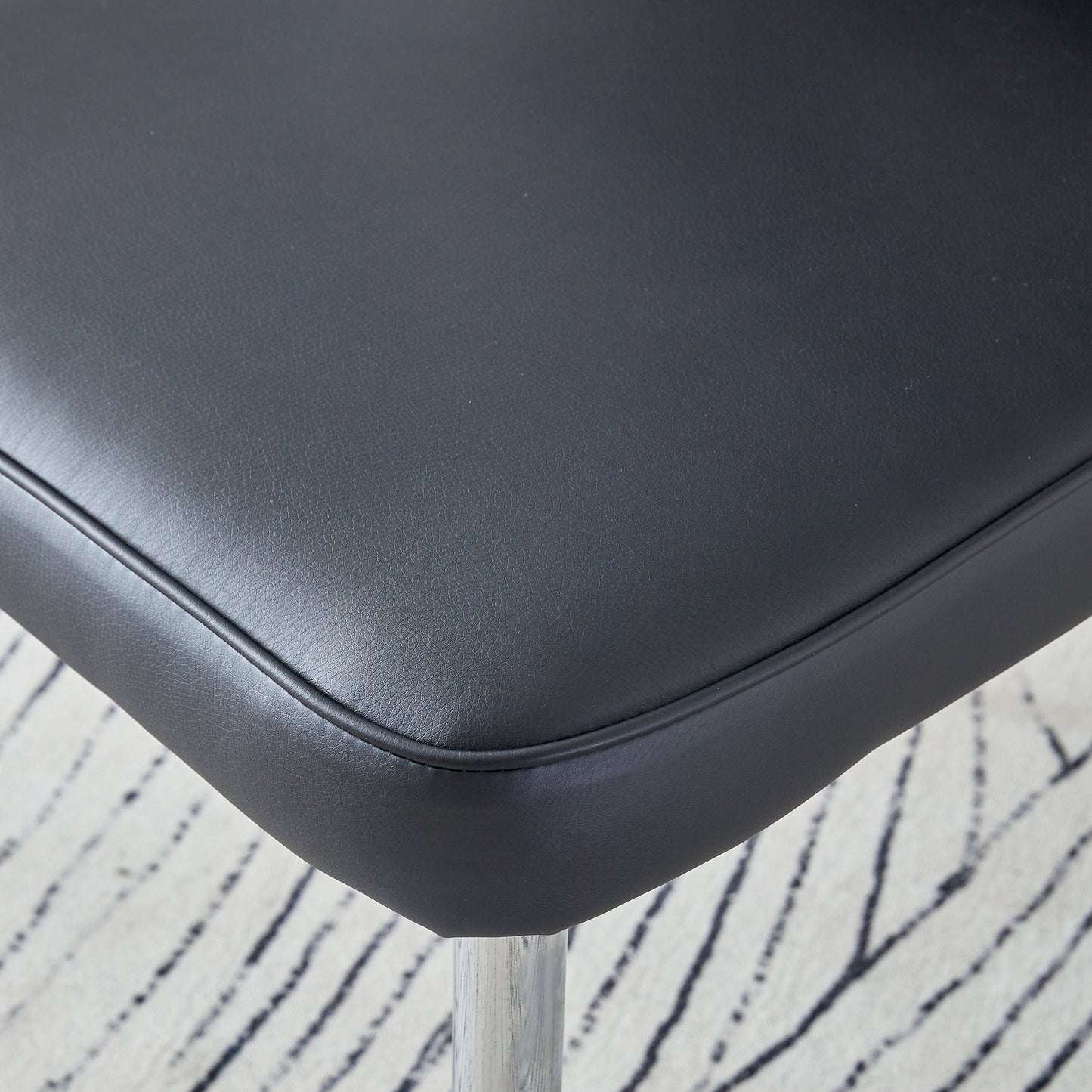 modern leather dining chairs set of 4 chairs, blacks