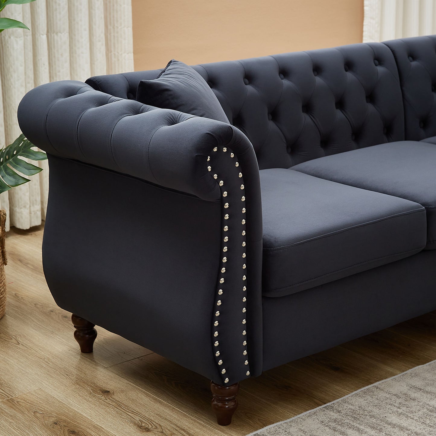 chesterfield 5-seater corner sofas with 3 pillows