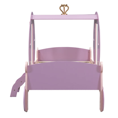Princess Carriage Bed with Crown, Purple+Pink