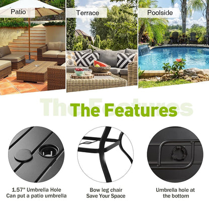 MEOOEM Patio Dining Set, Black