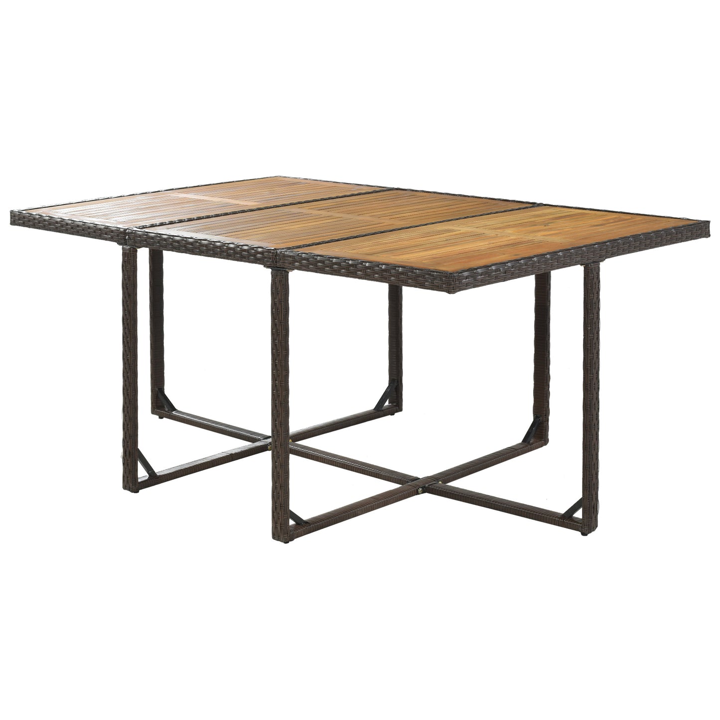 topmax 11-piece patio all-weather pe wicker dining table set
