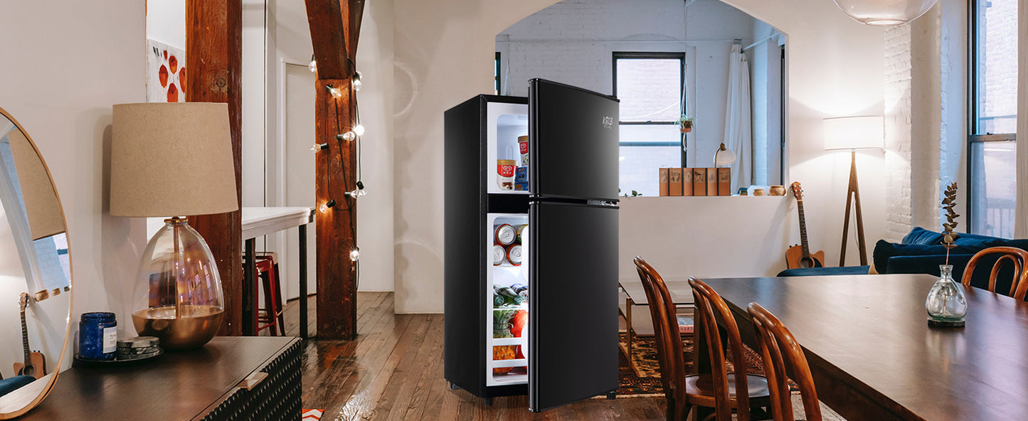 krib bling 3.5cu.ft compact refrigerator mini fridge with freezer