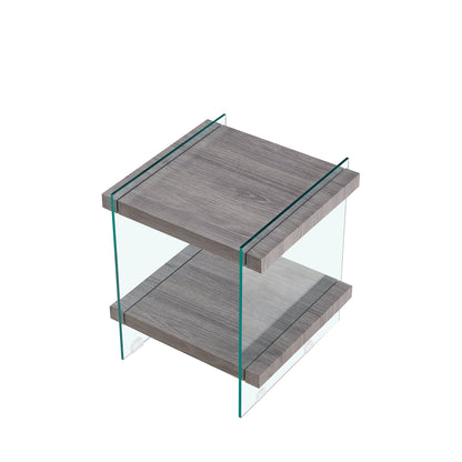 MDF End Table, Transparent/Grey