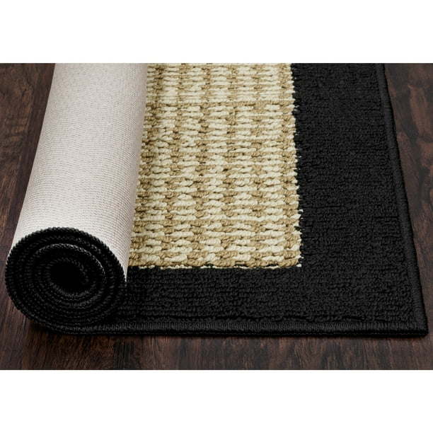 machine washable faux sisal gray indoor accent rug set, 3-piece set