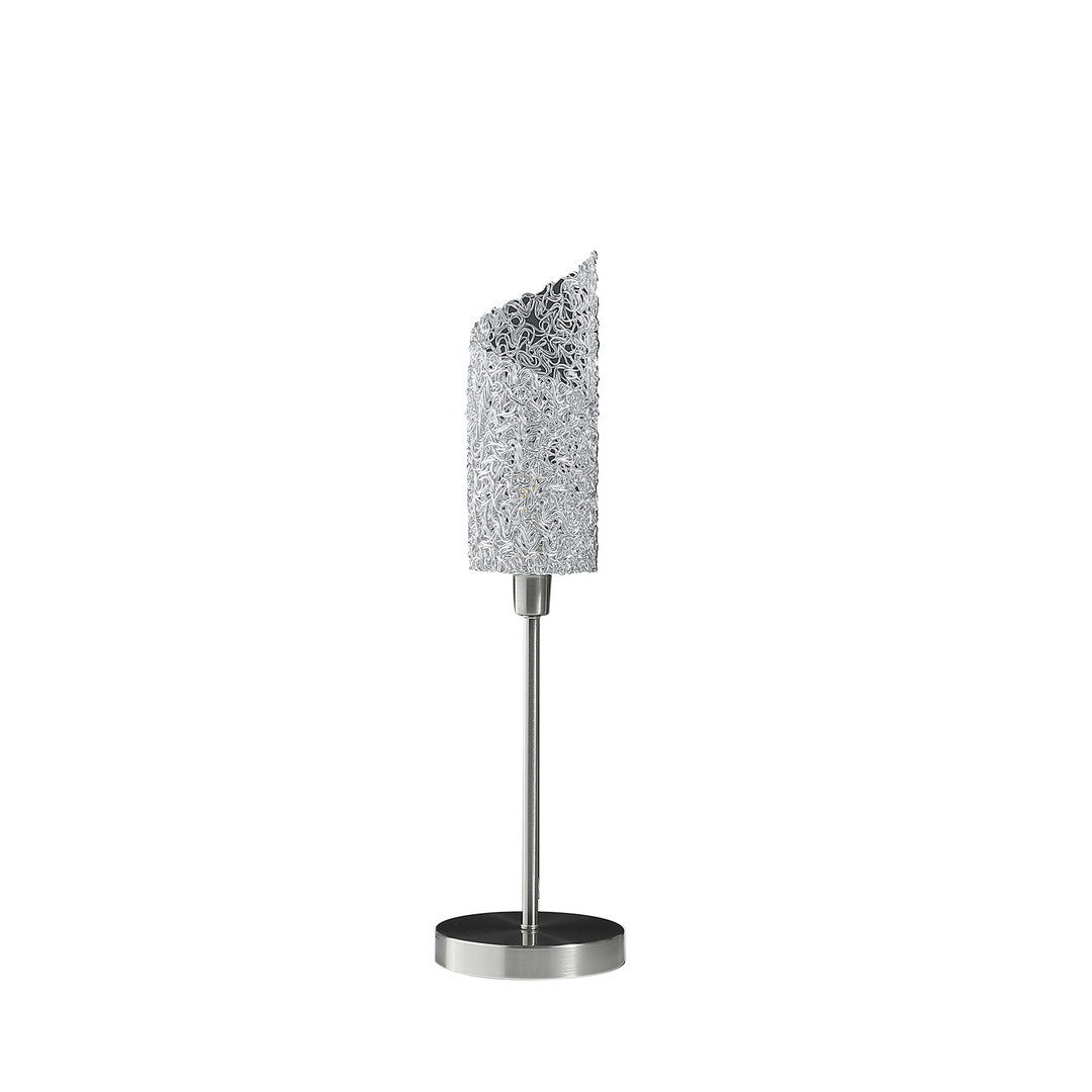 22" in aldo upright concave aluminum brush silver table lamp