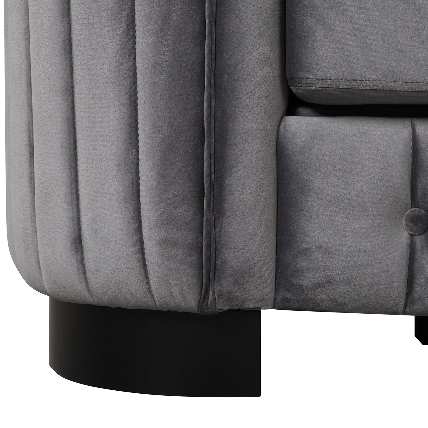 mid century velvet upholstered sofa