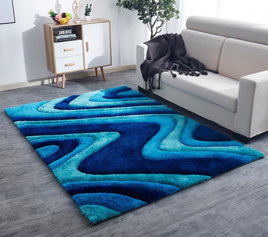 "3d shaggy" hand tufted area rug