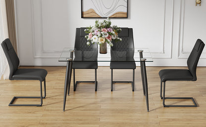 Holli Dining Table Set, Black