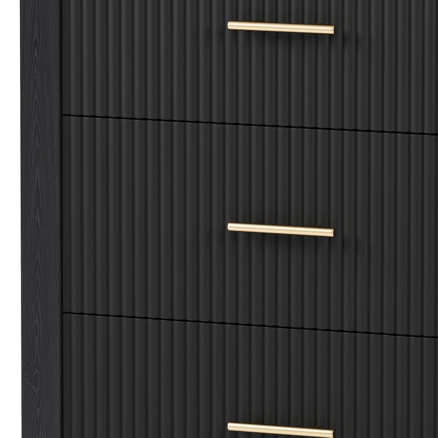 6 drawer dresser with metal handle, black