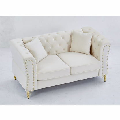 3-seater + 2-seater Combination Sofa Tufted with 4 Pillows