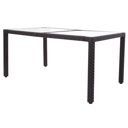 TOPMAX 7- Piece Rattan Patio Set, Black